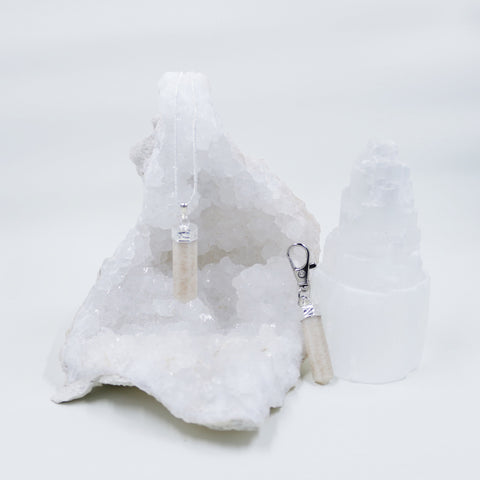 Image of Cream Moonstone energy crystal set of necklaces and clip pendants | Hound and Friends