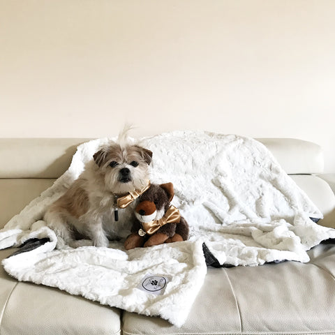 Image of Luxury Faux Fur White Blankets for your pets and people from Hound and Friends