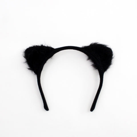 Image of Black Fuzzy Ears Headband