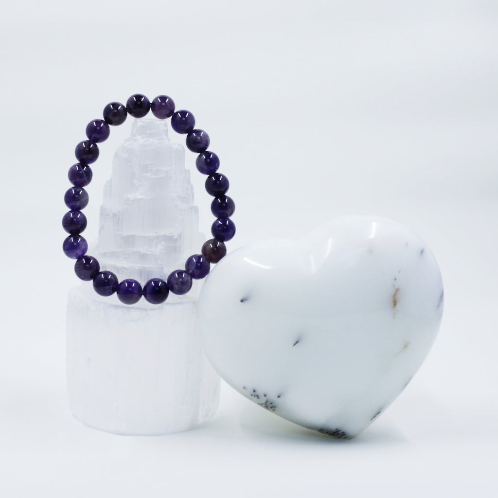 Kawaii Purple Heart Beads, 8mm Beads for Bracelet, Heart Beads for