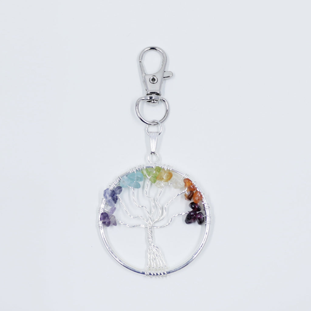 Natural 7 Chakra Tree of Life & Lava Stone Bead Necklace