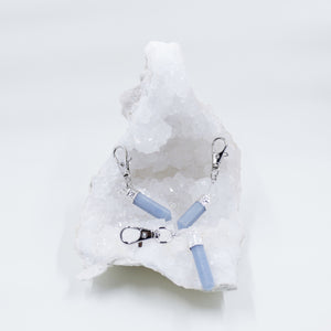 Angelite energy crystals matching set of necklaces and clip pendants | Hound and Friends