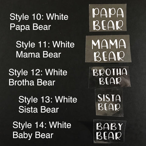 Image of Iron-Ons: Styles 10-14 | Bear Collection