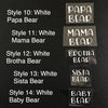 Iron-Ons: Styles 10-14 | Bear Collection