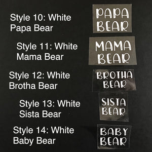 Iron-Ons: Styles 10-14 | Bear Collection