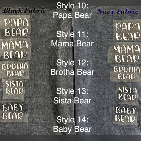 Image of Iron-Ons: Styles 10-14 | Bear Collection