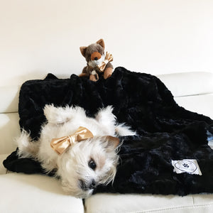 Luxury Faux Fur Black Blankets for your pets and people from Hound and Friends