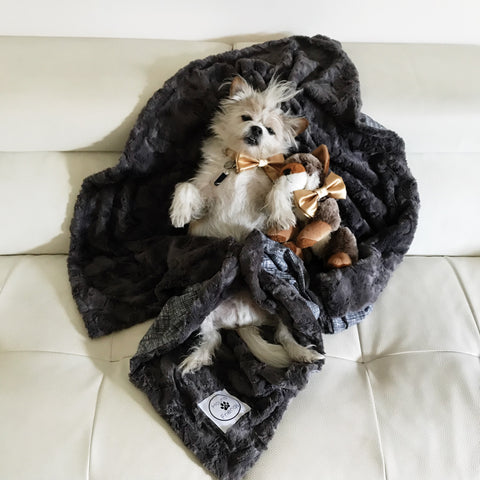 Luxury Faux Fur Gray Blankets for your pets and people from Hound and Friends