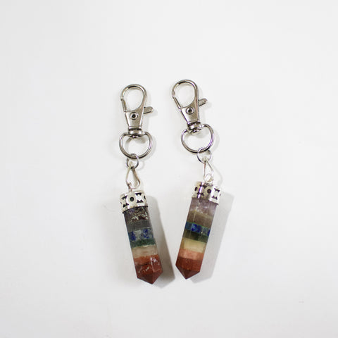 Image of Rainbow 7 Chakras energy crystals sets of necklaces and clip pendants | Hound and Friends