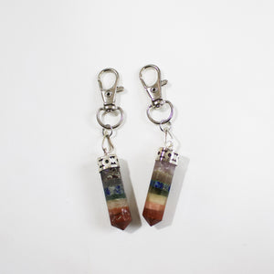 Rainbow 7 Chakras energy crystals sets of necklaces and clip pendants | Hound and Friends