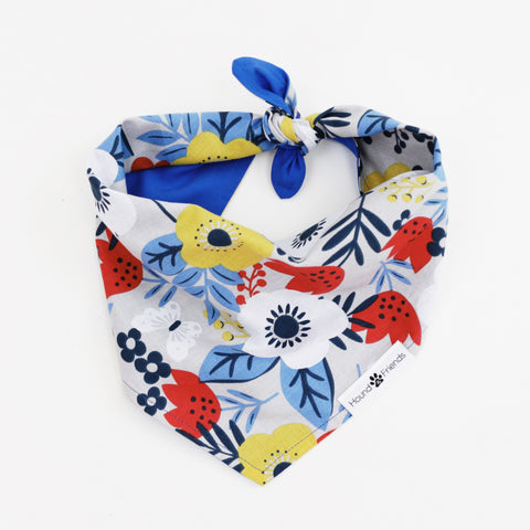 Jack Reversible Florals Dog Bandana matching with owners at Hound and Friends