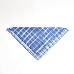 Marvin Reversible White and Blue Plaids Bandana for Matching Dog Bandanas and Accessories | Hound and Friends