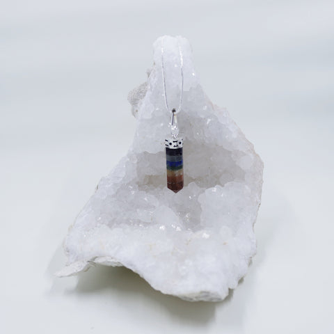 Image of Rainbow 7 Chakras energy crystals sets of necklaces and clip pendants | Hound and Friends