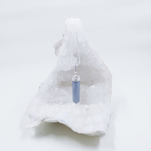 Image of Angelite energy crystals matching set of necklaces and clip pendants | Hound and Friends