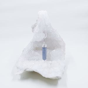 Angelite energy crystals matching set of necklaces and clip pendants | Hound and Friends