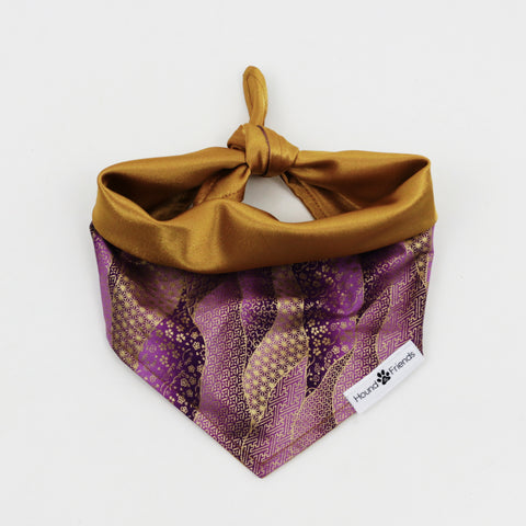 Image of Pokey Purple Reversible Dog Bandana matching with their owners | Hound and Friends