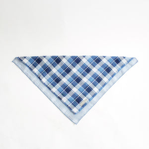 Riley Reversible Tie-on Blue Plaids Bandana for Matching Dog Bandanas and Accessories | Hound and Friends