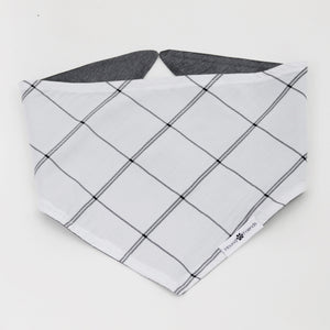 Willie Reversible White and Silver Plaids Bandana for Matching Dog Bandanas and Accessories | Hound and Friends